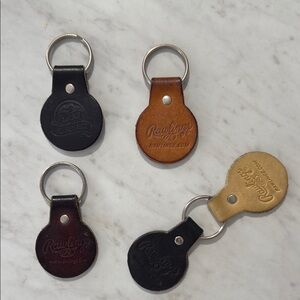 Rawlings Leather Keychain Set - Black, Brown, Tan